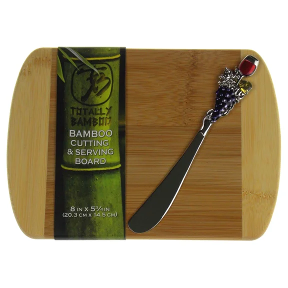 CRESTIN- Wine Cheese Spreader Bamboo Cutting Board Hostess Housewarming Party Gift
