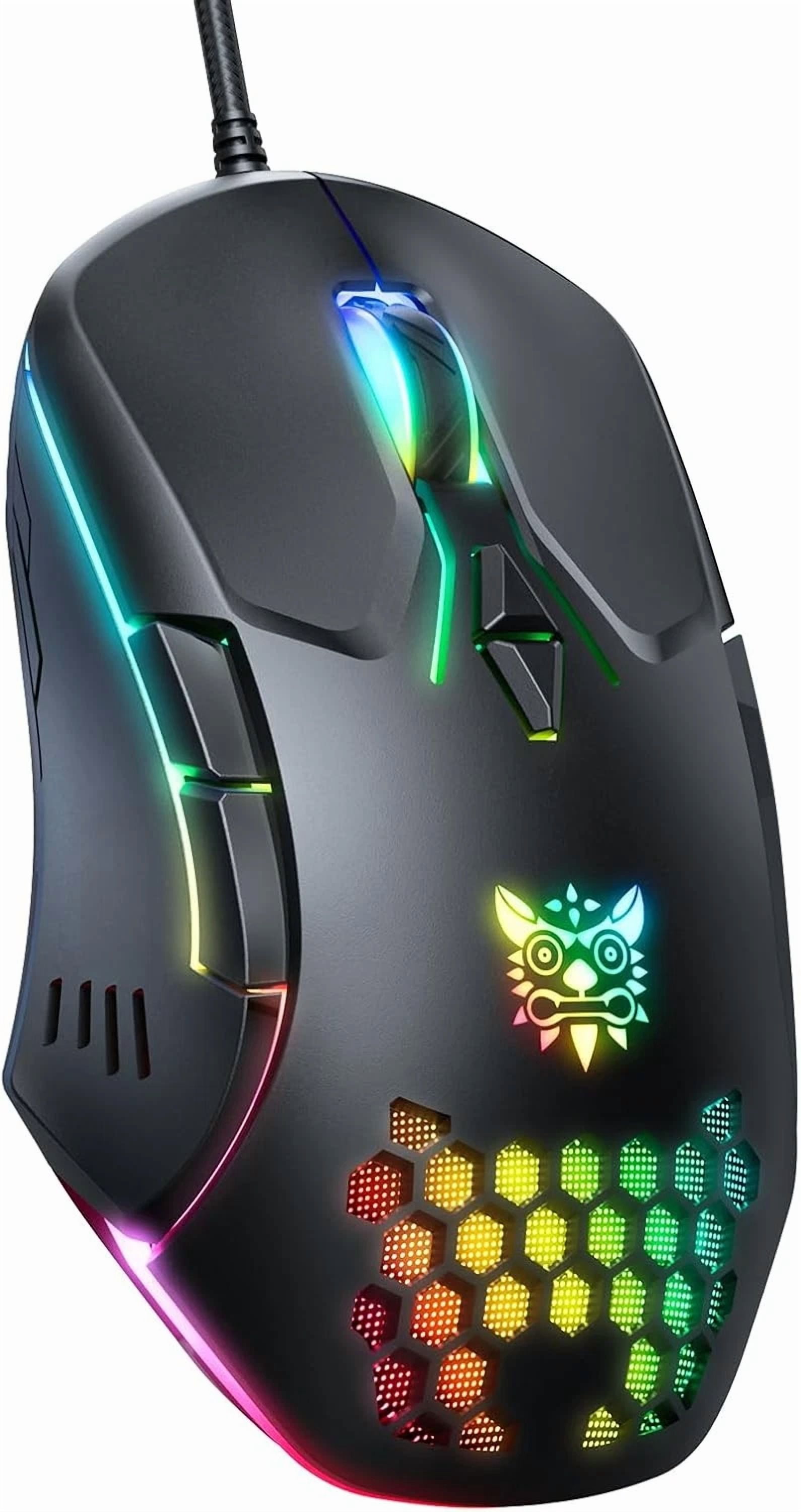 CRESTIN- Wired Pc Gaming Mouse: High Precision Sensor,Rgb Backlit, Adjustable Black