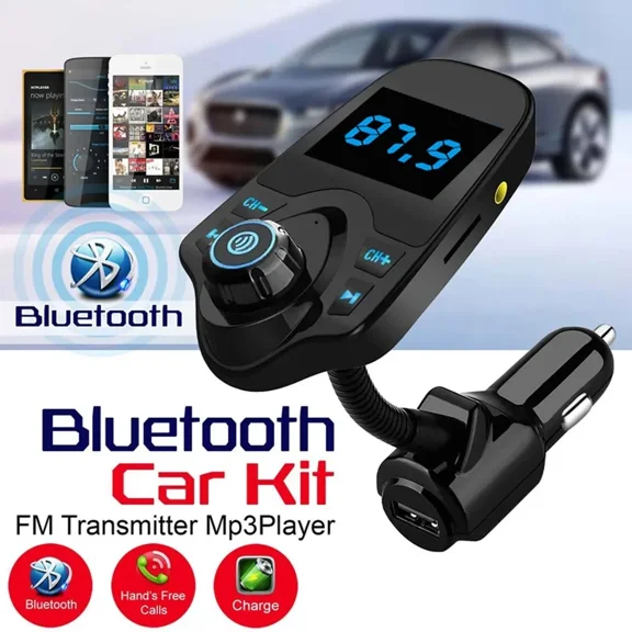 CRESTIN- Wireless Bluetooth Fm Transmitter Handsfree Car Music Radio Adapter Usb Charger