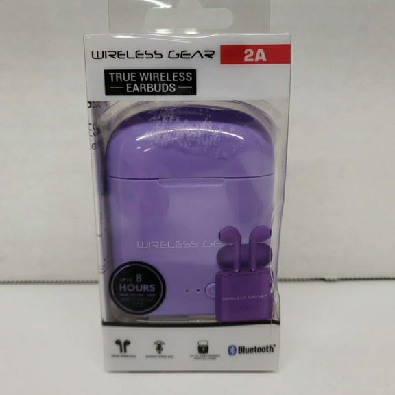 CRESTIN- Wireless Gear True Wireless Bluetooth Earbuds Purple Hands Free With Case