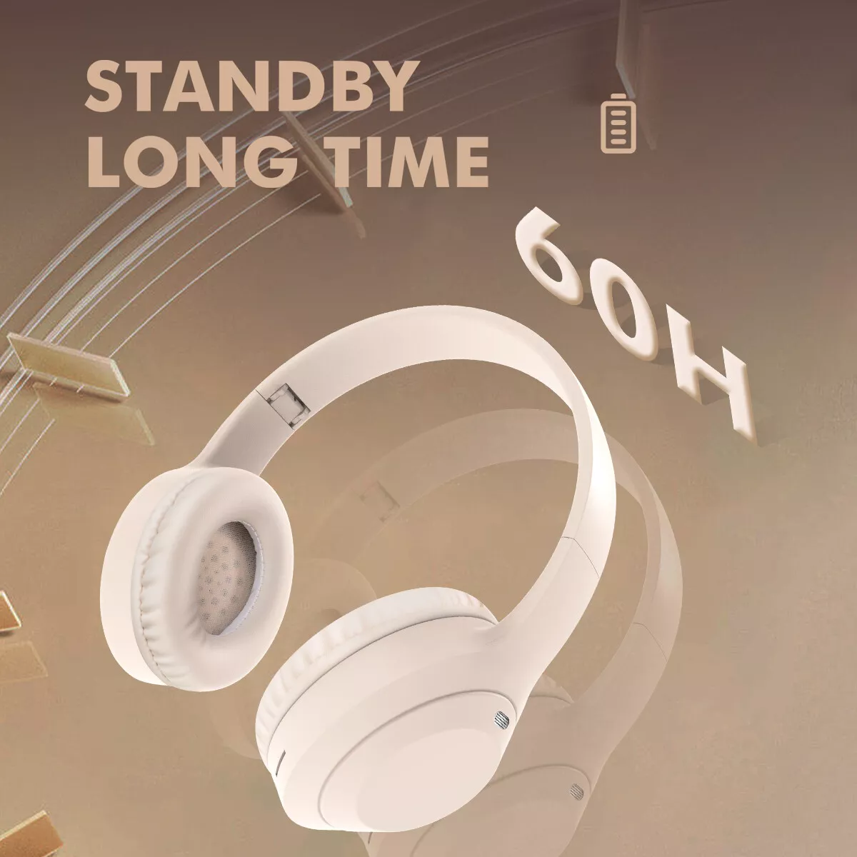 CRESTIN- Wireless Headphones, Bluetooth Over Ear Headsets With Microphone, 60H Playtime