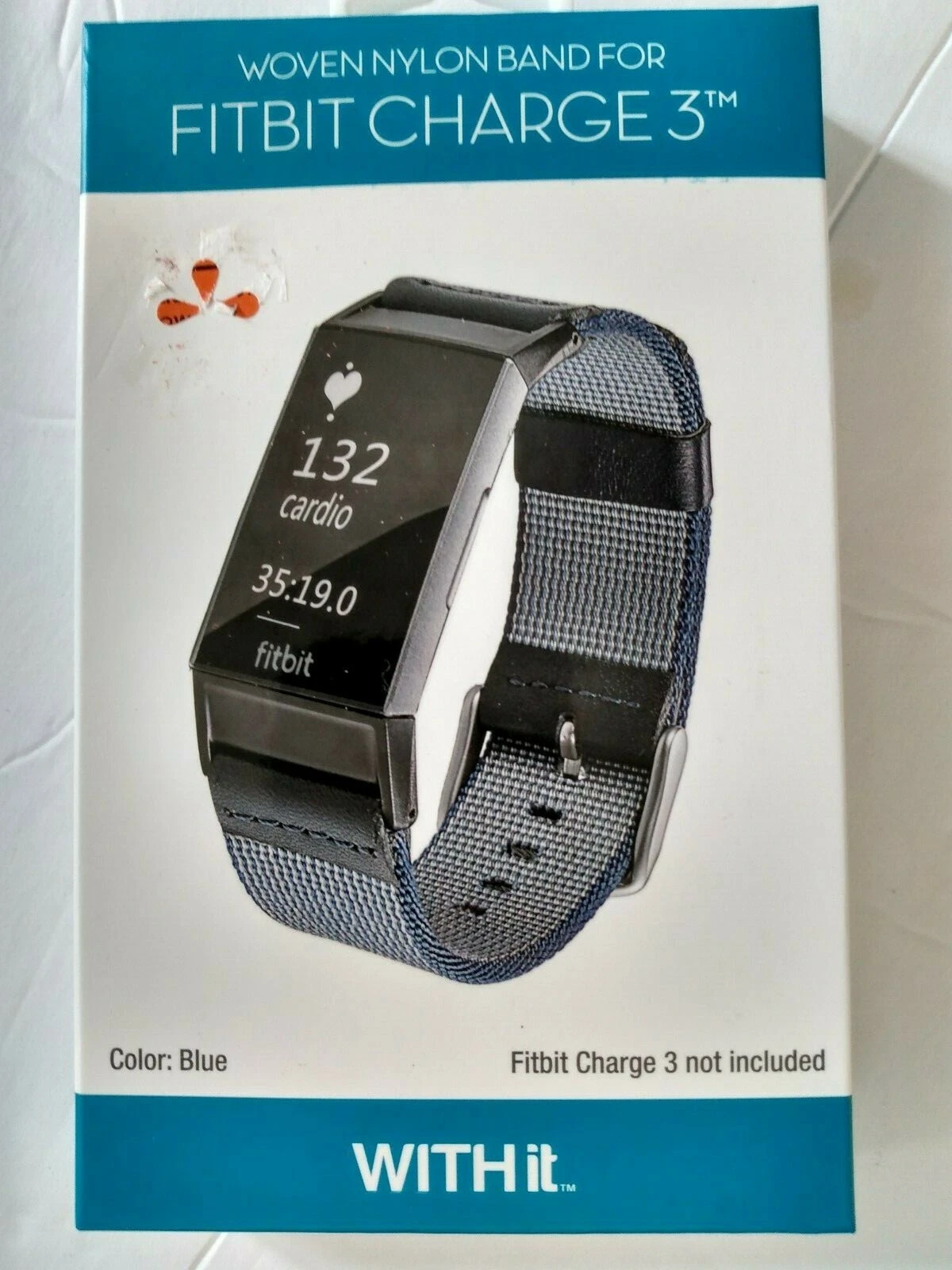 CRESTIN- Withit Fitbit Charge 3 Woven Nylon Watch Band Bracelet - Blue - Brand New