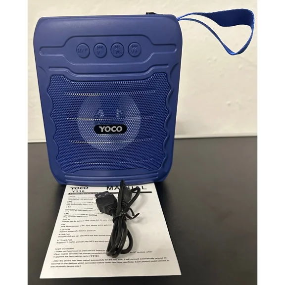 CRESTIN- Yoco Wireless Bluetooth Speaker Portable Model Y318 Blue