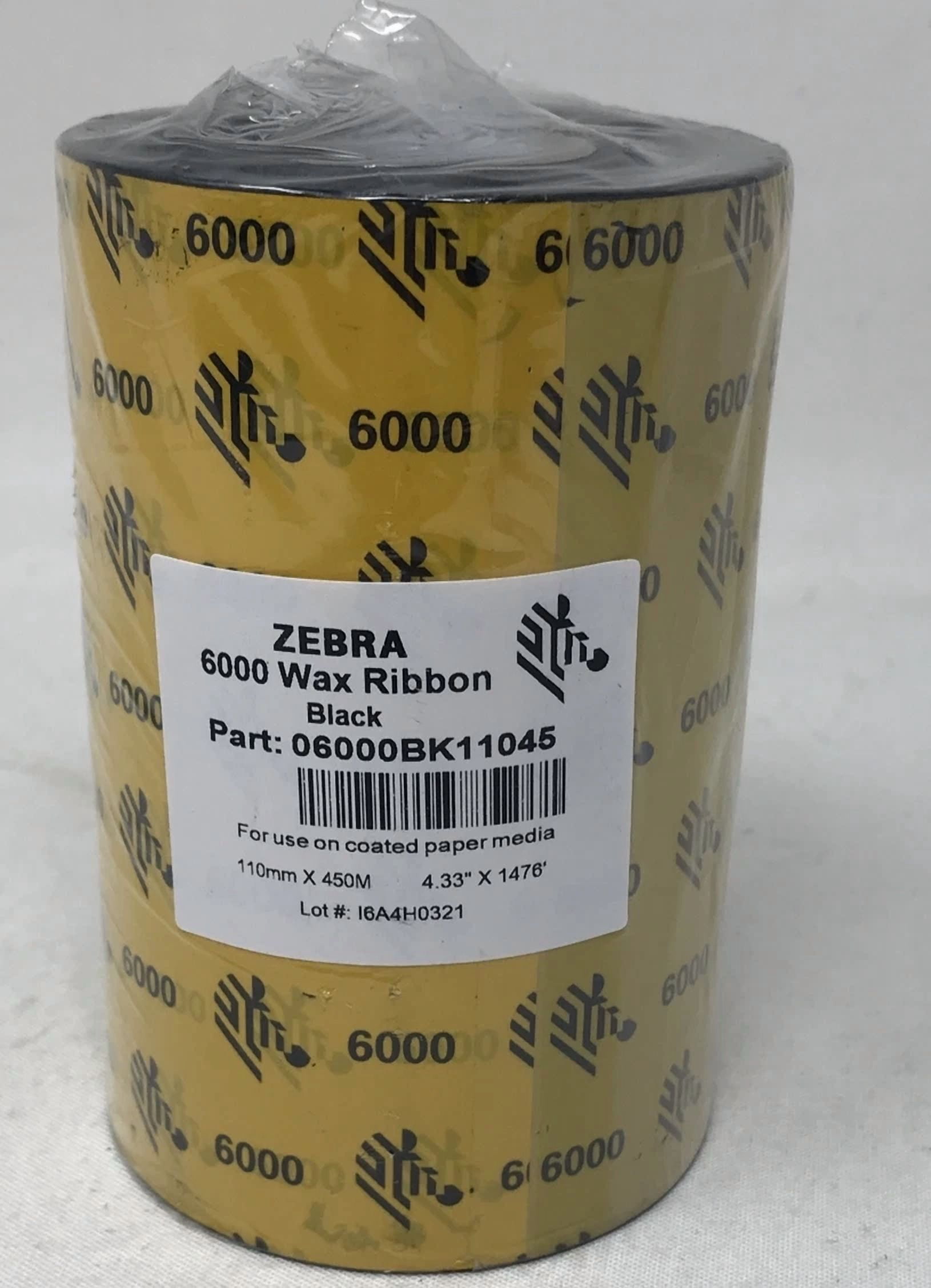 CRESTIN- Zebra 6000 Wax Ribbon Black 06000Bk11045