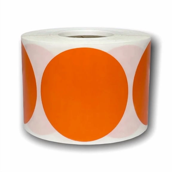 CRESTIN- Zebra Rollo 2" Round Orange Direct Thermal Labels Self-Adhesive Stickers 750 Pcs