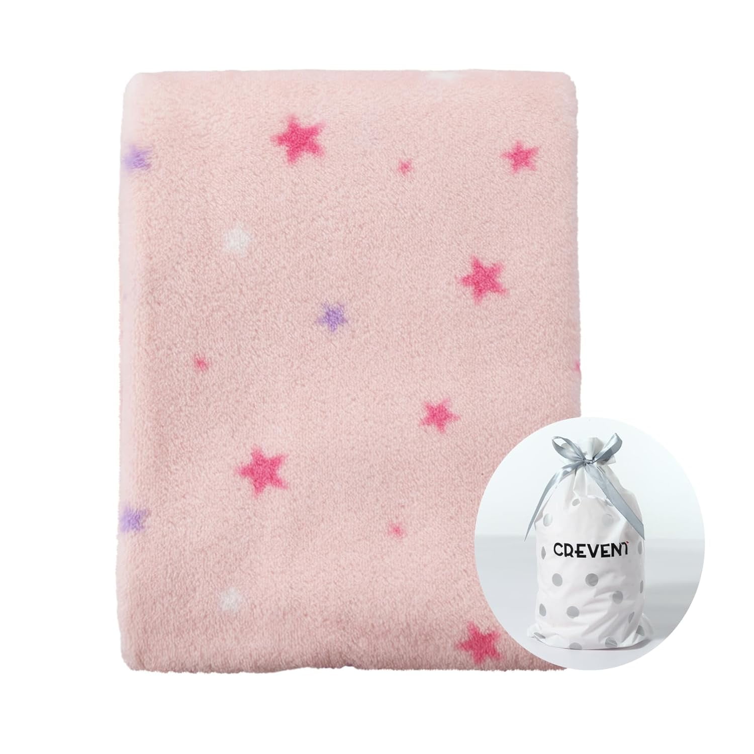 CREVENT 30''X40'' Breathable Soft Cozy Plush Fleece Baby Girls Blanket