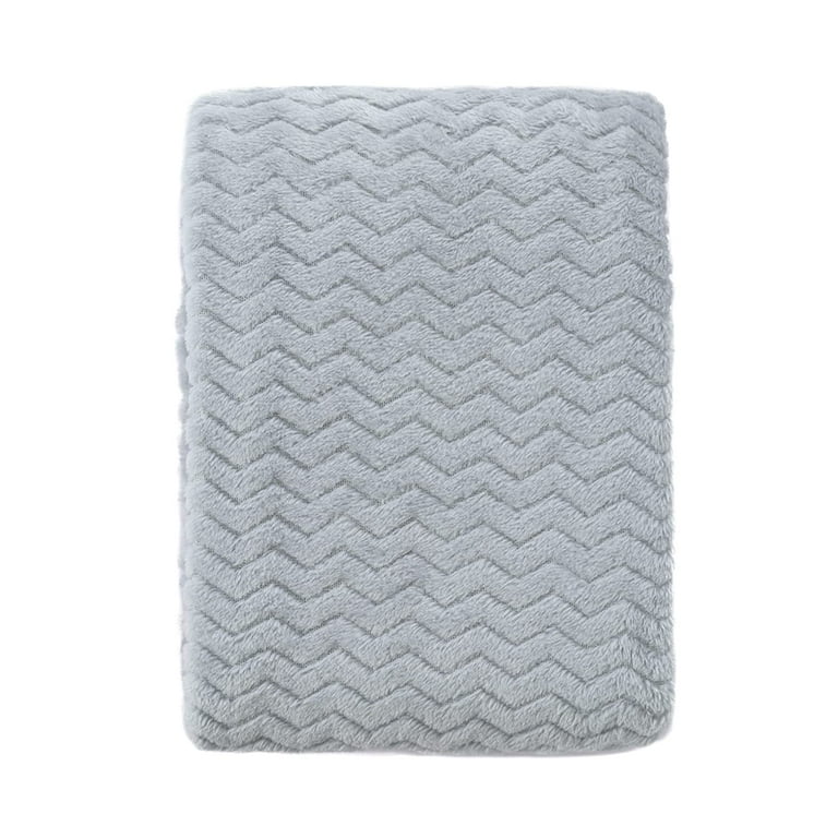 CREVENT Cozy Fluffy Warm Fleece Baby Crib Blanket for Unisex Infant Toddler Crib Cot Stroller 75cmX100cm Wave Grey