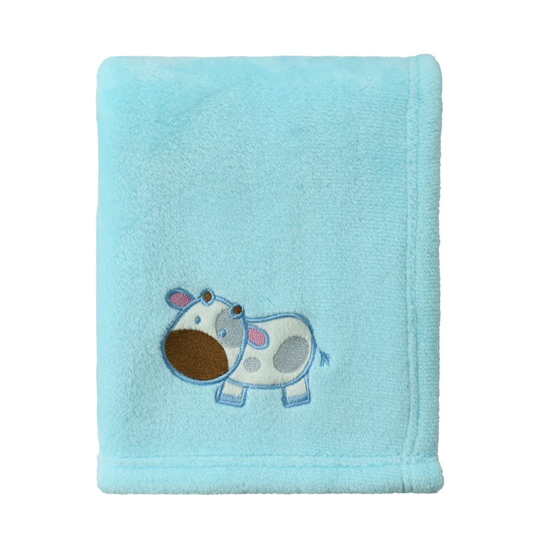 CREVENT Fleece Baby Blanket 30''X40'' Blue Cow Design, Suitable for