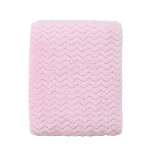 CREVENT 30''X40'' Cozy Fluffy Warm Fleece Infant Blanket for Girls & Boys Toddler Crib Cot Stroller - Wave Baby Pink