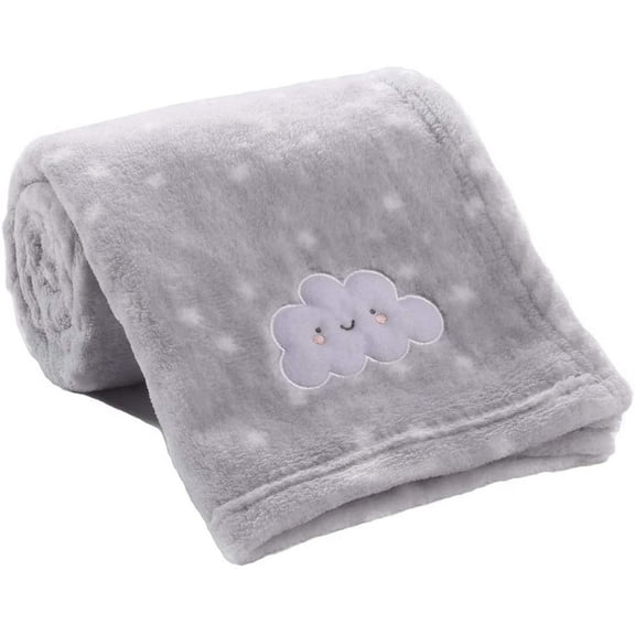 CREVENT 30''X40'' Cute Cozy Fluffy Warm Baby Blanket for Boys Infants Toddlers' Bedding Crib Cot Stroller, Baby Shower Birthday Newborn's Gift - Grey Cloud