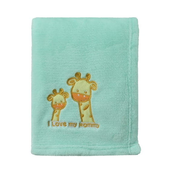 CREVENT 30''X40'' Light Cozy Plush Fluffy Warm Fleece Stroller Baby Blanket for Girls Boys Infant Toddler's Crib Cot Stroller - Green Giraffe
