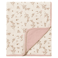 thumbnail image 1 of CREVENT Warm Plush Pink Flowers Muslin Cotton Baby Receiving Blanket, 1 of 7