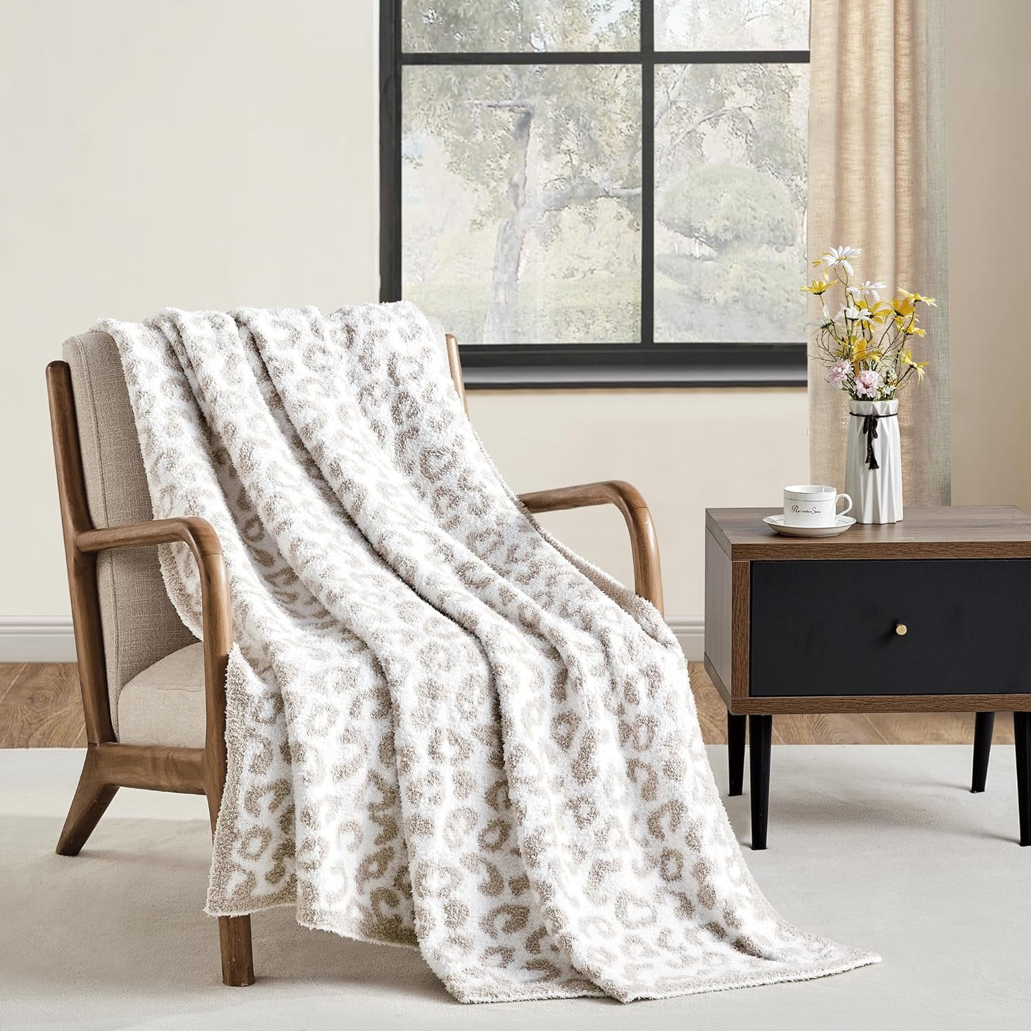 White Leopard Blankets