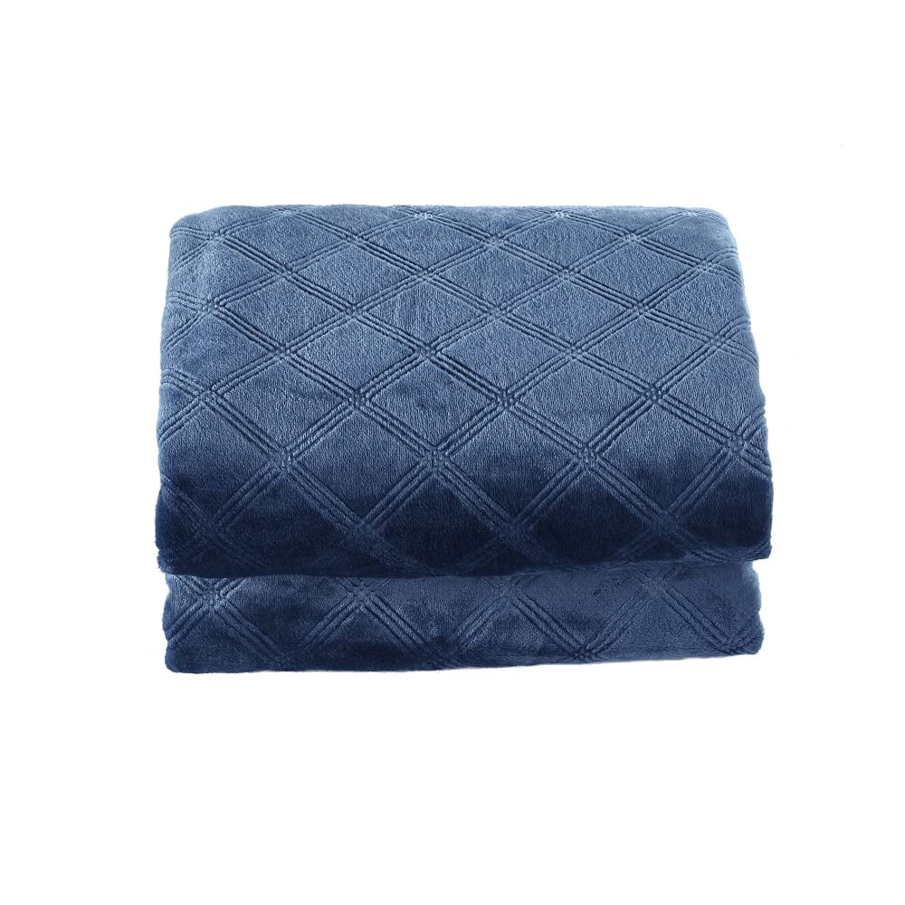 CREVENT Blue Baby Blanket for Boys, Fluffy Fleece Blanket Throw for