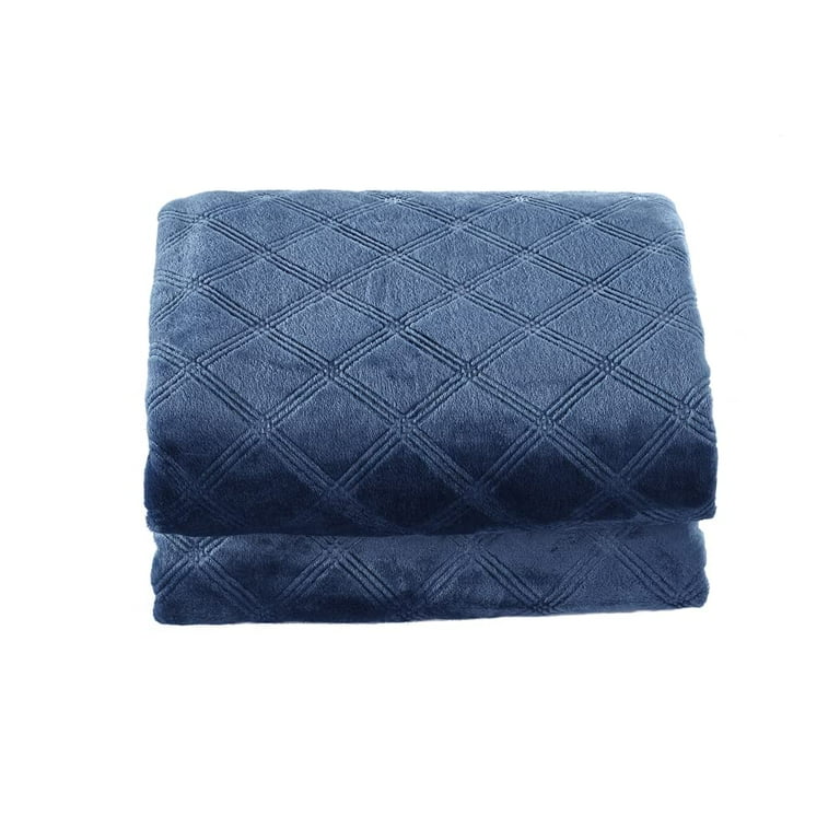 CREVENT Blue Baby Blanket for Boys Fluffy Fleece Blanket Throw for Crib Stroller Cradle Cot Spring Summer All Seasons Use 30
