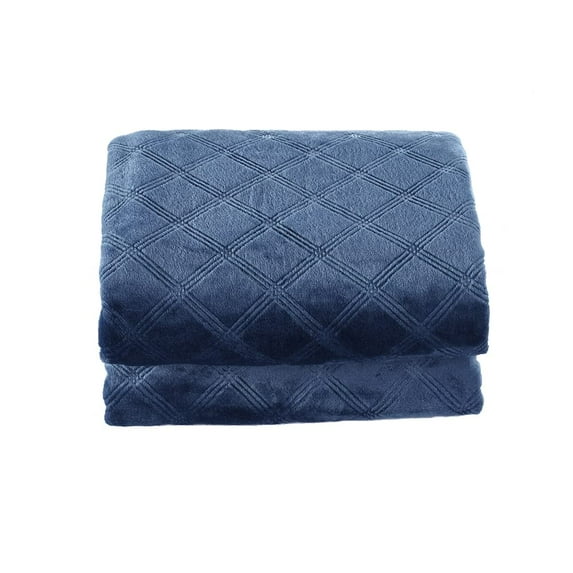 CREVENT Blue Baby Blanket for Boys, Fluffy Fleece Blanket Throw for Crib/Stroller/Cradle/Cot Spring Summer All Seasons Use (30"X40" Navy)