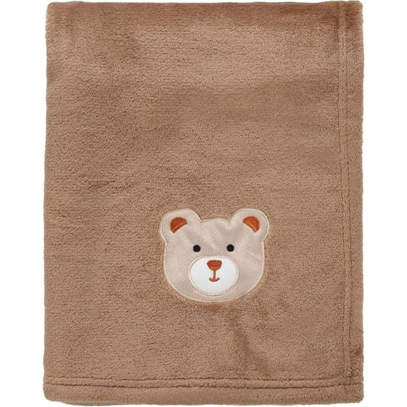 CREVENT Brown Bear Cute Plush Baby Blanket, Infant Unisex, 30''X40''