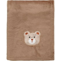 CREVENT Brown Bear Cute Plush Baby Blanket, Infant Unisex, 30''X40''