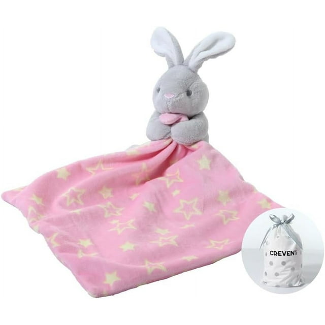 CREVENT Cozy Plush Baby Security Blanket Loveys for Baby Girls with