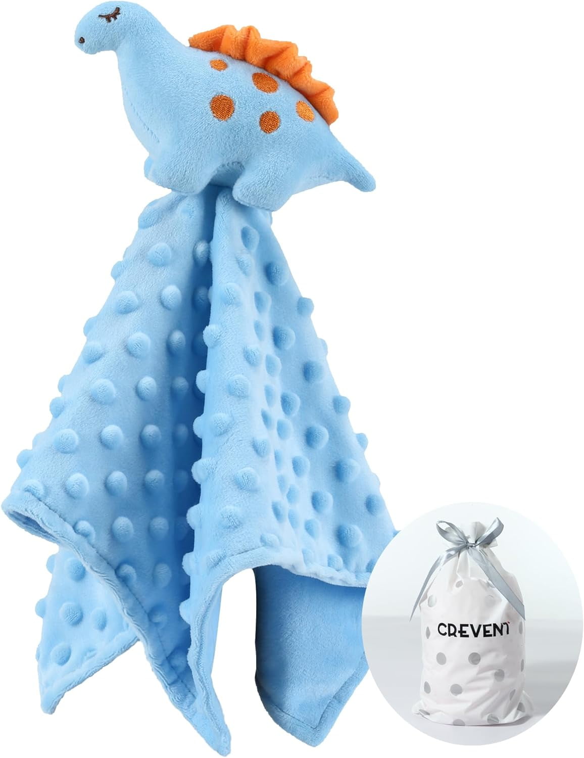 CREVENT Cozy Plush Baby Security Blanket Loveys for Baby Boys, Minky