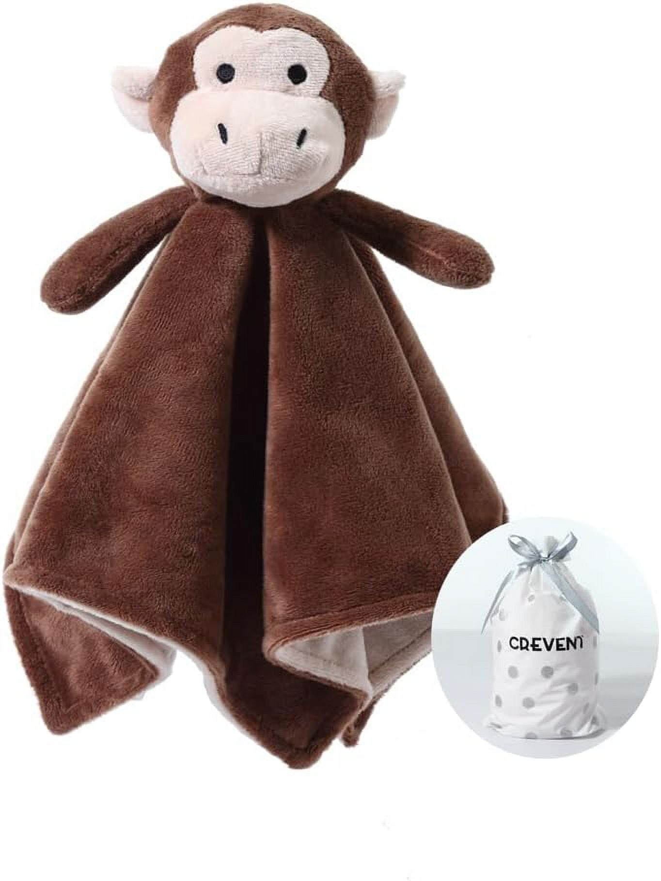 CREVENT Plush Baby Security Blanket, Animal Face, Ideal Gift for Newborns, Infants, Toddlers