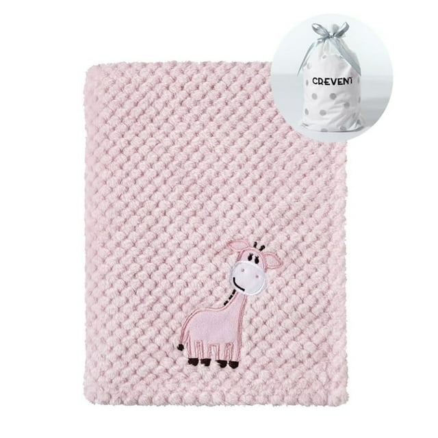 CREVENT Cute Cozy Fluffy Warm Baby Blanket Nap Throws for Girls Boys Infants, Baby Shower