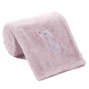 CREVENT Cute Plush Cozy and Warm Fleece Baby Blanket for Girls Infant Toddler Crib Cot Stroller, 30X40, Pink Cat