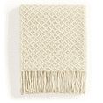 thumbnail image 1 of CREVENT Farmhouse Boho Knitted Throw Blanket for Couch Sofa Chair Bed Home Decoration, Soft Warm Cozy Light Weight for Spring Summer Fall (50''X60'' Beige), 1 of 5