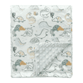 thumbnail image 1 of CREVENT Fuzzy Plush Warm Boys Green Dinosaur Minky Baby Receiving Blanket, 1 of 5