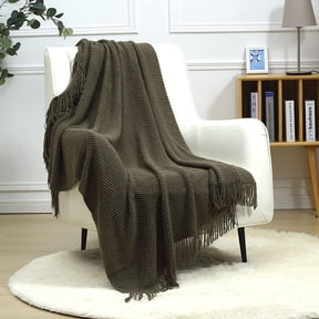 CREVENT Knitted Decorative Throw Blanket for Couch Sofa Chair Bed, Soft Breathable Lightweight for Spring Summer Fall, 50''X60'', Forest Christmas Green