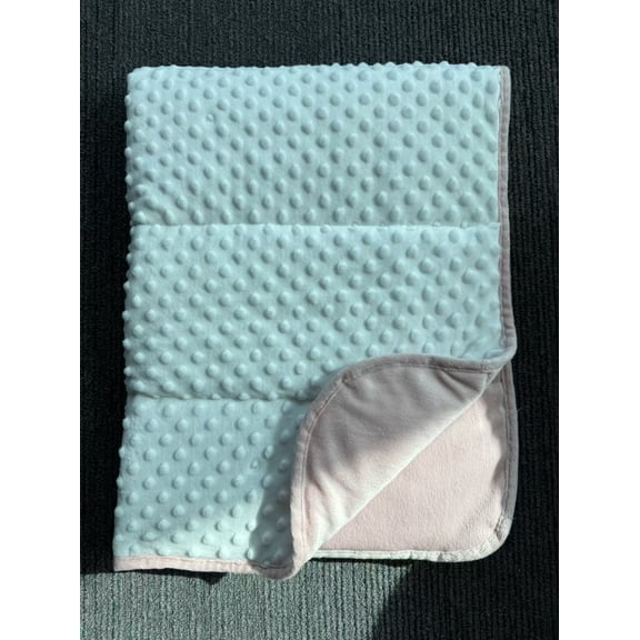 CREVENT Minky Baby Quilt Blanket for Girls Boys, Soft Plush Receiving Blanket for Newborns - 30x40 Inches (Pink + White)