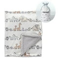 thumbnail image 1 of CREVENT Minky Sherpa Baby Blanket for Girls Boys, Soft Plush Receiving Blanket for Newborns - 30x40 Inches (Ivory Animals), 1 of 6