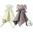 thumbnail image 1 of CREVENT Plush Cozy Lovey Security Blanket Gift SET, for Newborn Boy or Girl,Unisex, 2 items,Ivory Sheep+Grey Elephant, 1 of 6