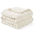 thumbnail image 1 of CREVENT Plush Soft White Heart Checkered Baby Receiving Blanket, 1 of 7