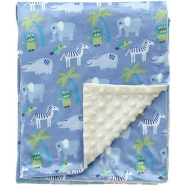 CREVENT Silky Soft Baby Blanket for Boys Soft Plush Receiving Gift for Newborns Toddlers Bedding - Zoo 30x40 Inches