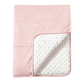 thumbnail image 1 of CREVENT Soft Plush Girls Pink and White Minky Baby Quilt Blanket, 1 of 5