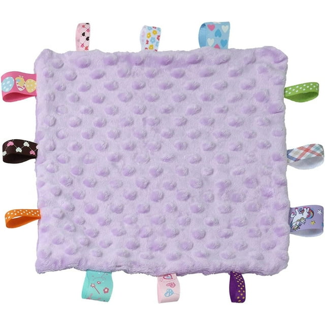 CREVENT Tag Security Blankets for Babies, Soft Small Loveys for Girls
