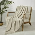 thumbnail image 1 of CREVENT Wave Line Throw Blanket for Couch Sofa Chair Bed Home Decoration, Super Soft Warm for All Season, 50''X60'', Beige, 1 of 4