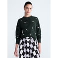 thumbnail image 1 of Free Assembly Women's and Women's Plus Embroidered Sweatshirt, Sizes XS-4X, 1 of 5