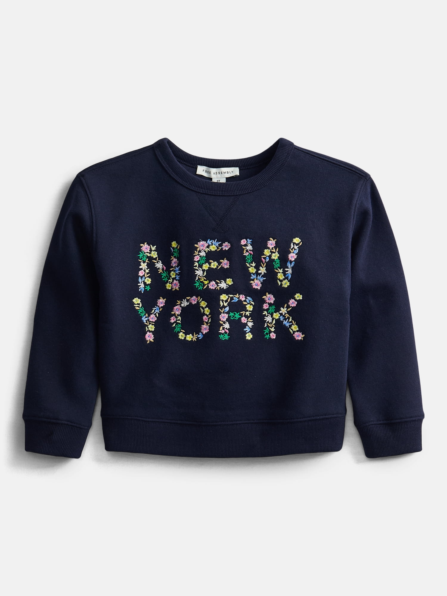 Free Assembly Baby, Toddler, and Little Kids Crewneck Sweatshirt with Long Sleeves, Sizes 6M - 10/12