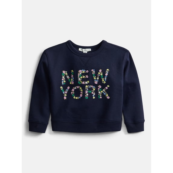 Free Assembly Baby, Toddler, and Little Kids Crewneck Sweatshirt with Long Sleeves, Sizes 6M - 10/12