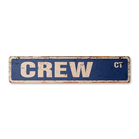 CREW Vintage Plastic Street Sign race racer competition sculling rowing | Indoor/Outdoor | 30" Wide