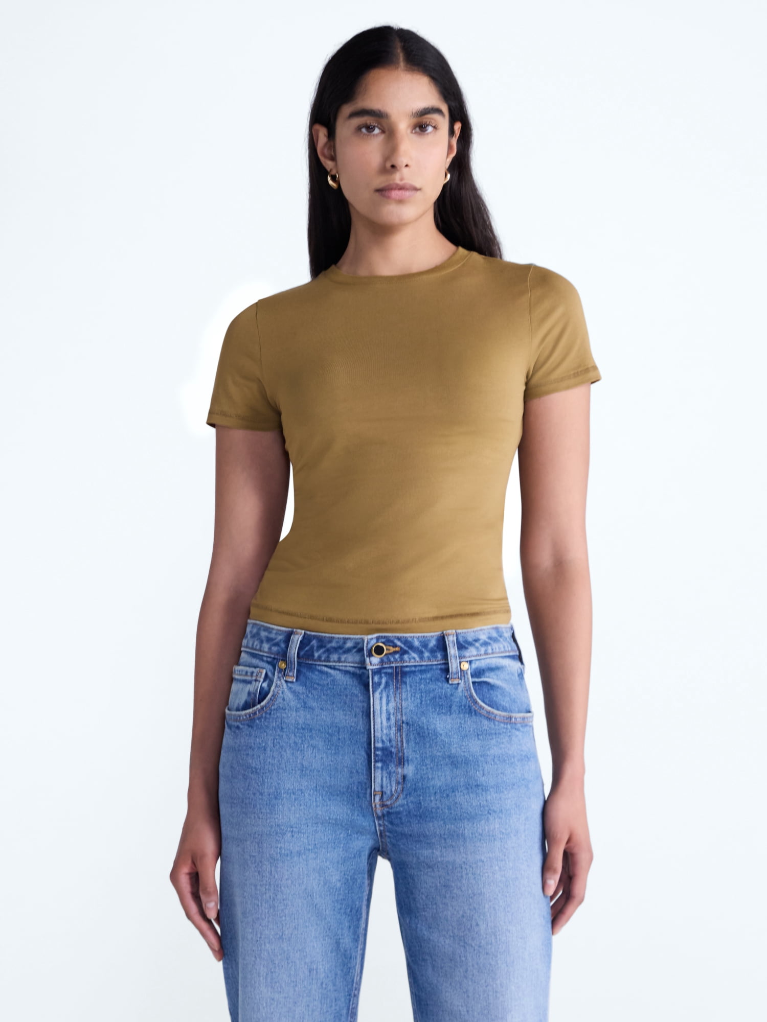 Scoop Women’s The York Baby Tee with Short Sleeves, Sizes XS-XXL