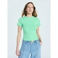 thumbnail image 1 of Scoop Women’s Stretch Cotton Blend Baby Tee with Short Sleeves, Sizes XS-XXL, 1 of 5