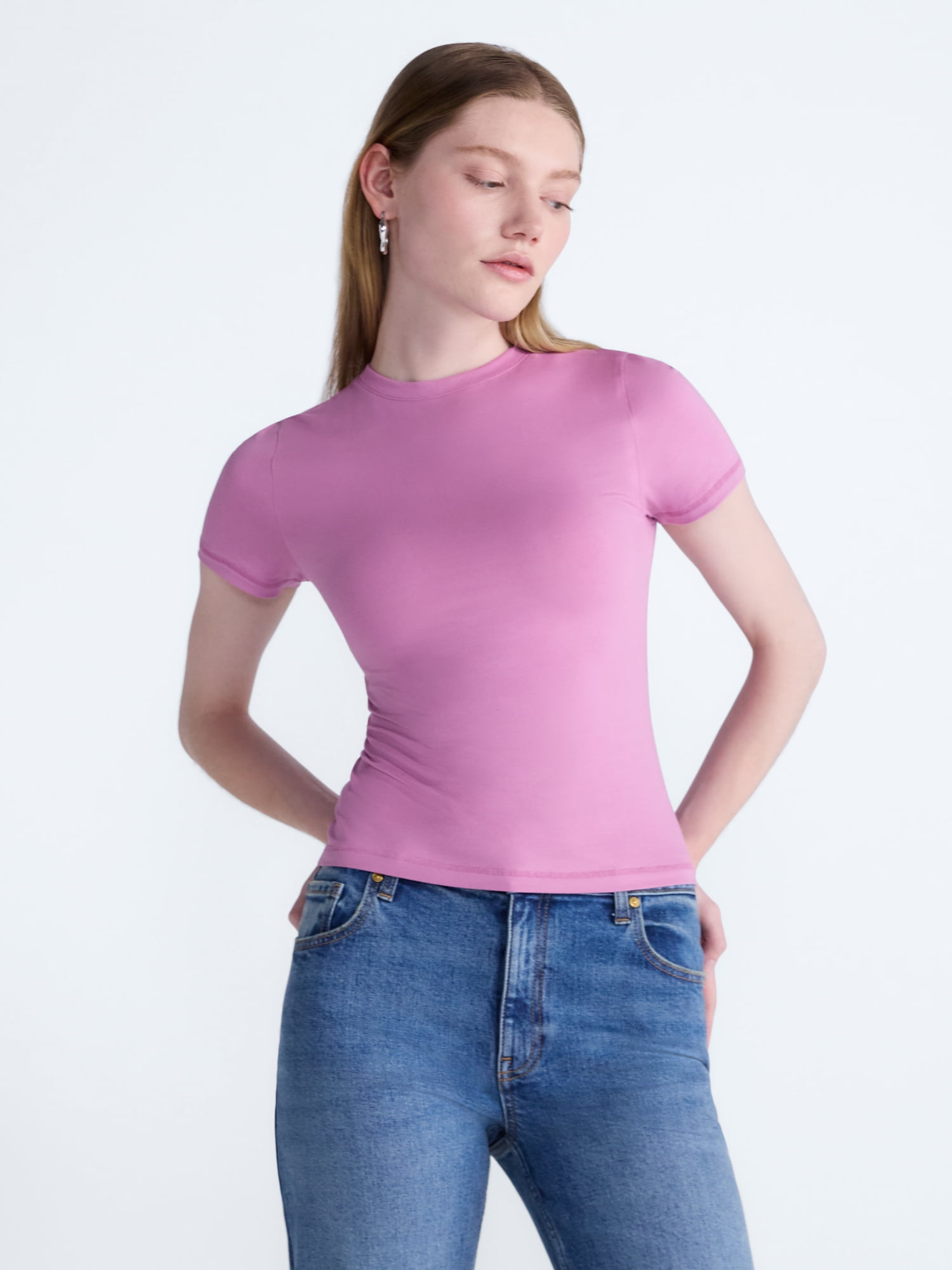 Scoop Women’s The York Baby Tee with Short Sleeves, Sizes XS-XXL