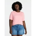 thumbnail image 1 of Terra & Sky Women's Plus Size Crewneck Tee with Short Sleeves, Sizes 0X-5X, 1 of 5