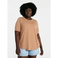 thumbnail image 1 of Terra & Sky Women's Plus Size Crewneck Tee with Short Sleeves, Sizes 0X-5X, 1 of 5