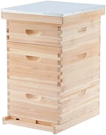 CREWORKS Bee Hive Boxes Starter Kit, Langstroth Beehive for Bee Keeping ...