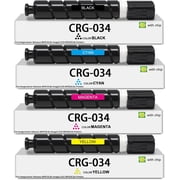 CRG-034 Toner Cartridge with Chip 034 Toner High Yield Compatible with Canon imagerunner Advance MF810Cdn imageCLASS MF820Cdn Printers 4 Pack, Black Cyan Magenta Yellow