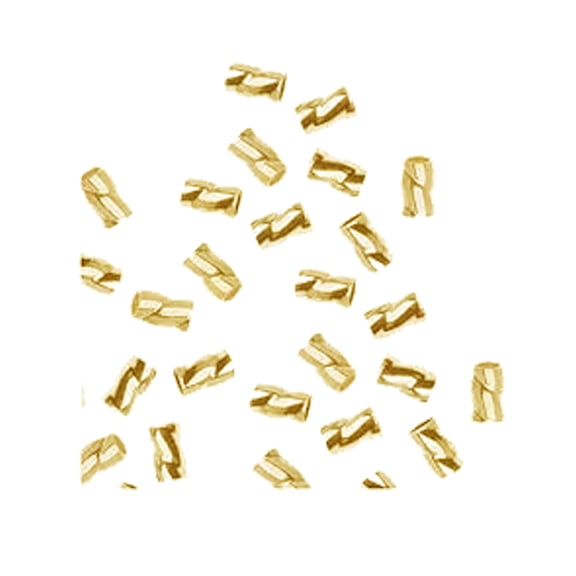 CRG-103-3X2MM 18K Gold Overlay Twisted Crimp Bead